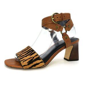 Donald J. Pliner Ding Calf Hair Strappy Ankle Heel Sandals Shoes Women's 8M